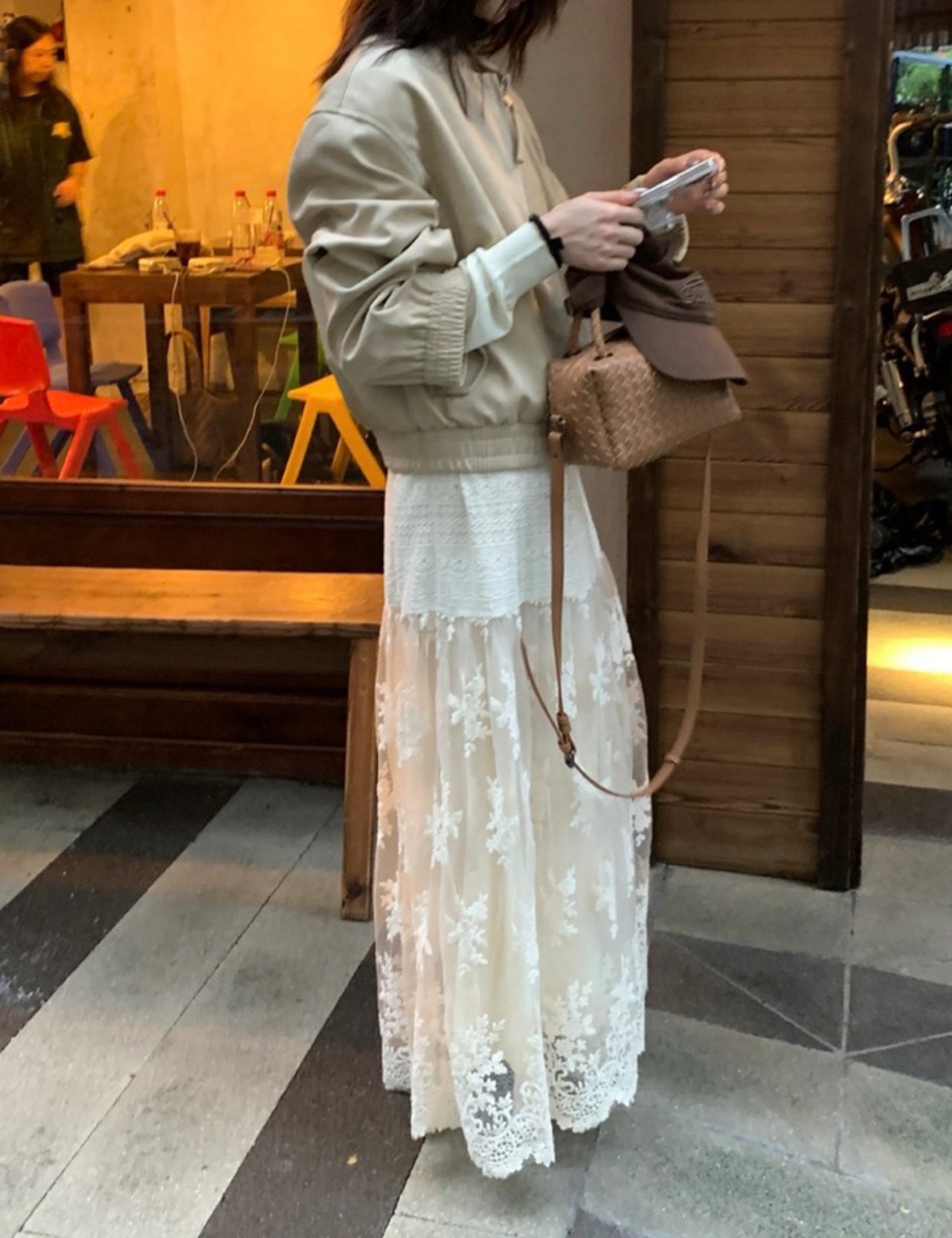 【25aw】2-tone chiffon Skirt_onecolor