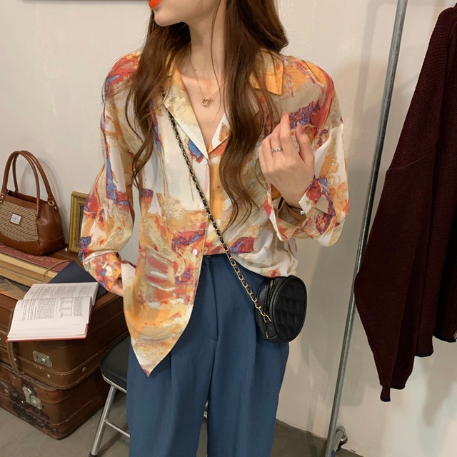 【MumuIns 】 クラシカルオバーSIZEシャッツ　A0250