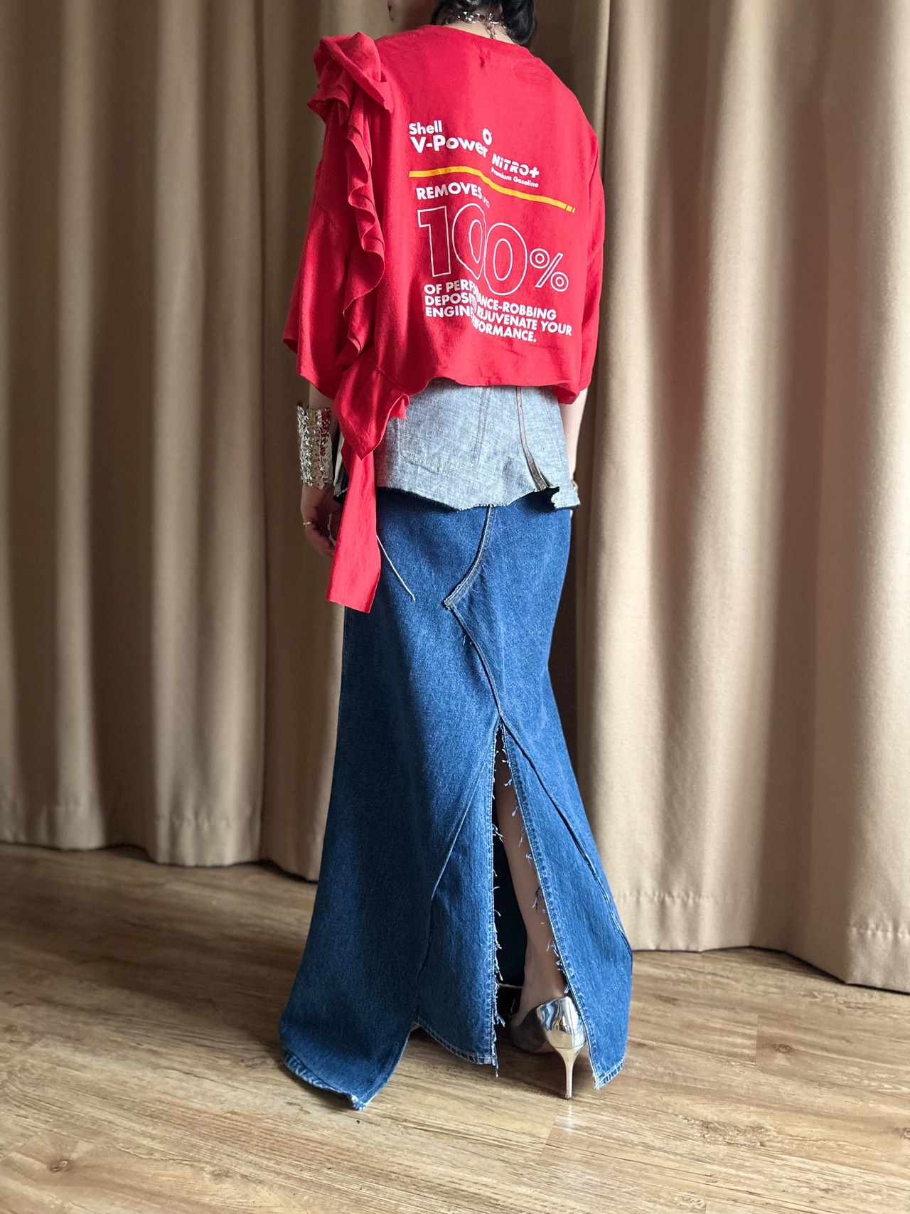 asymmetrical drape frill remake t-shirt-5279-6