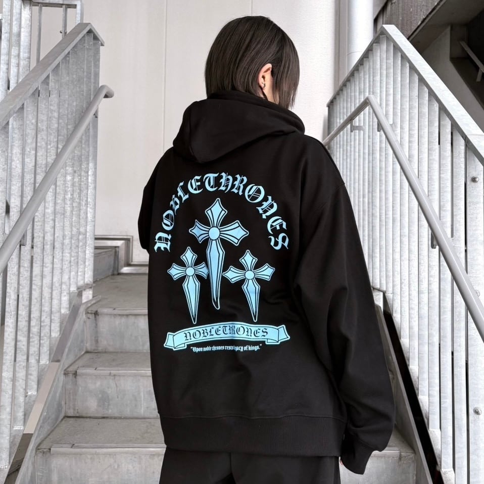 【CANDY SELECT】クロスPTパーカー 230322 サブカル 地雷系 グランジ ストリート メンズ レディース ユニセックス