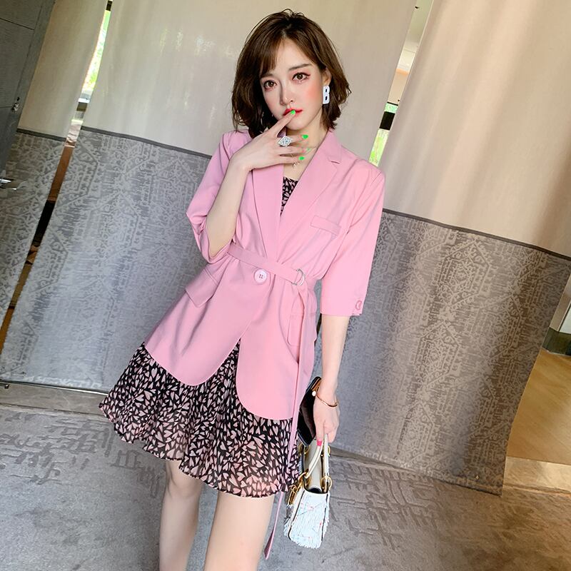 スタイルブレザー スタンダードプリントドレス スカート レトロ MIUCO64380080780