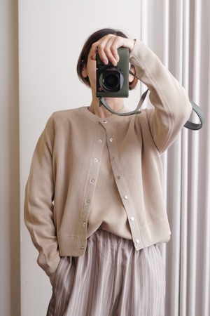 crew knit cardigan beige