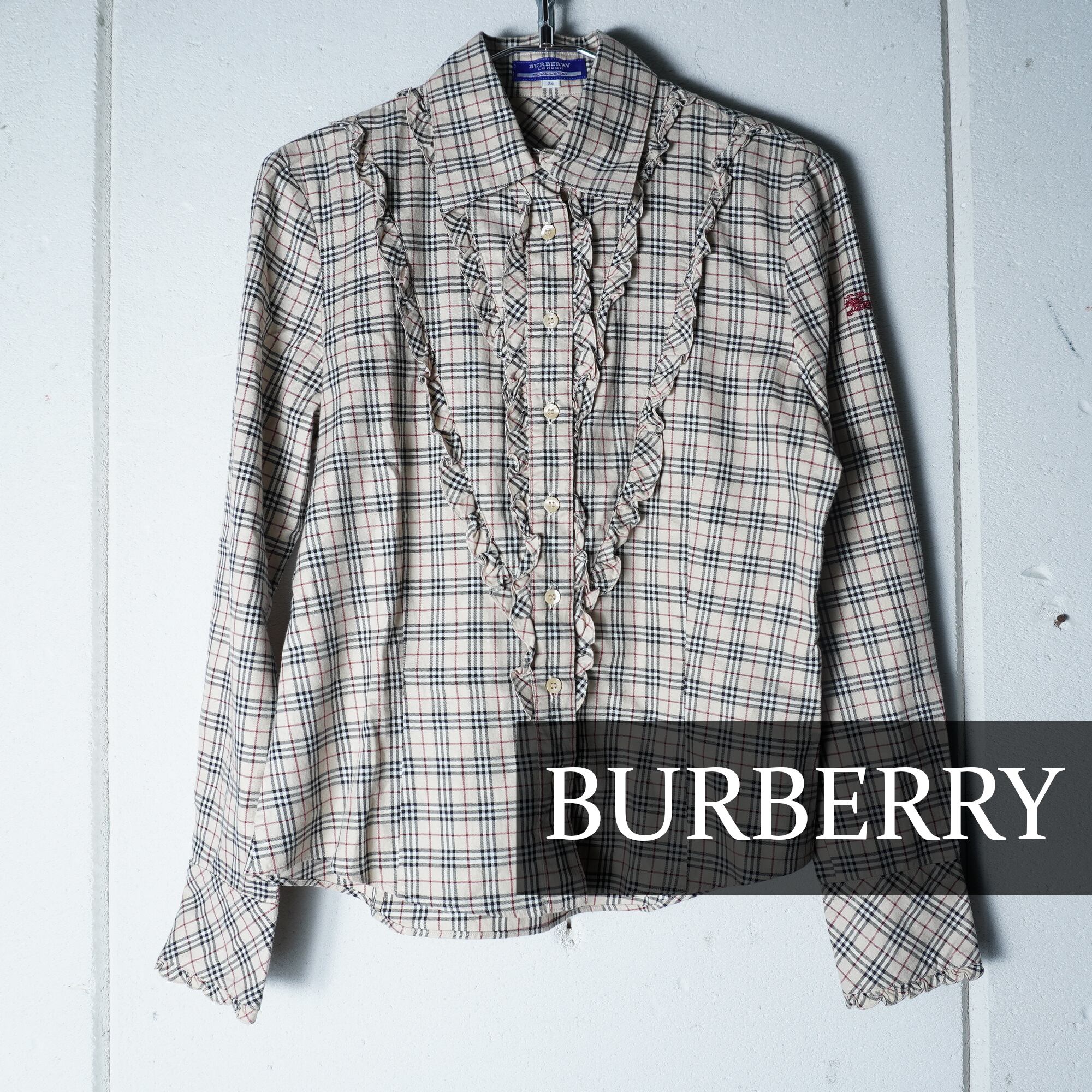 メンズ 極美品 BURBERRY バーバリー ノバチェック 長袖 ロンT ホースロゴ