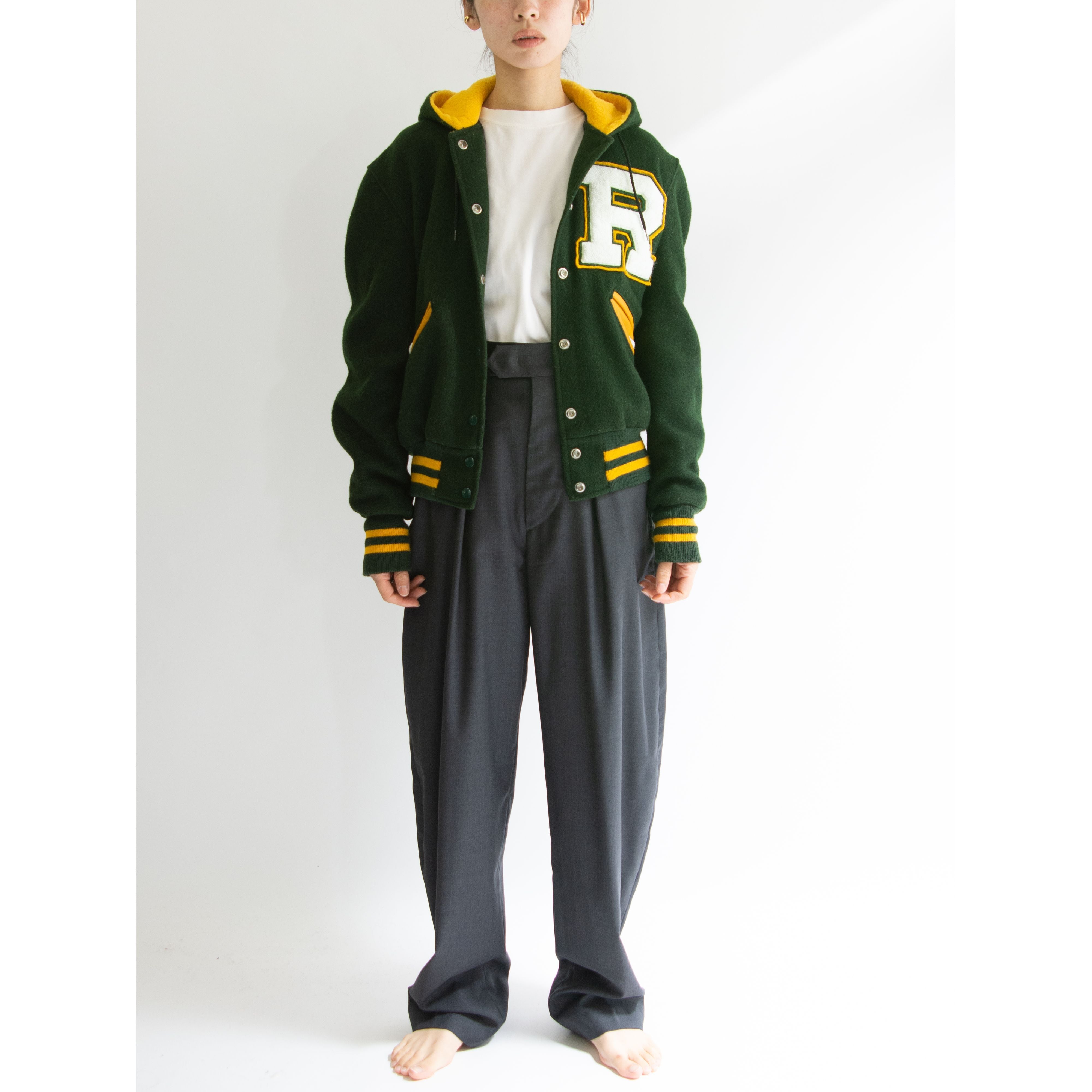 DeLONG】Made in U.S.A. 80's Wool Hooded Award Jacket（デロング