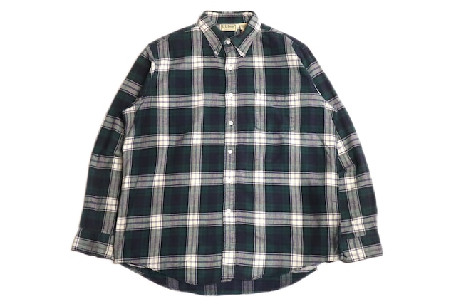 USED 80-90s L.L.Bean Scotch Plaid Shirt -Large 02434