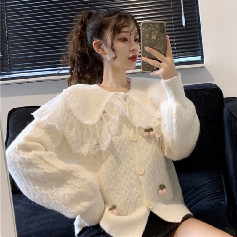 ニットセーター コート オータムトップス 大人ガーリー スウィート キュート カジュアル 秋物 萌量不足69859706475