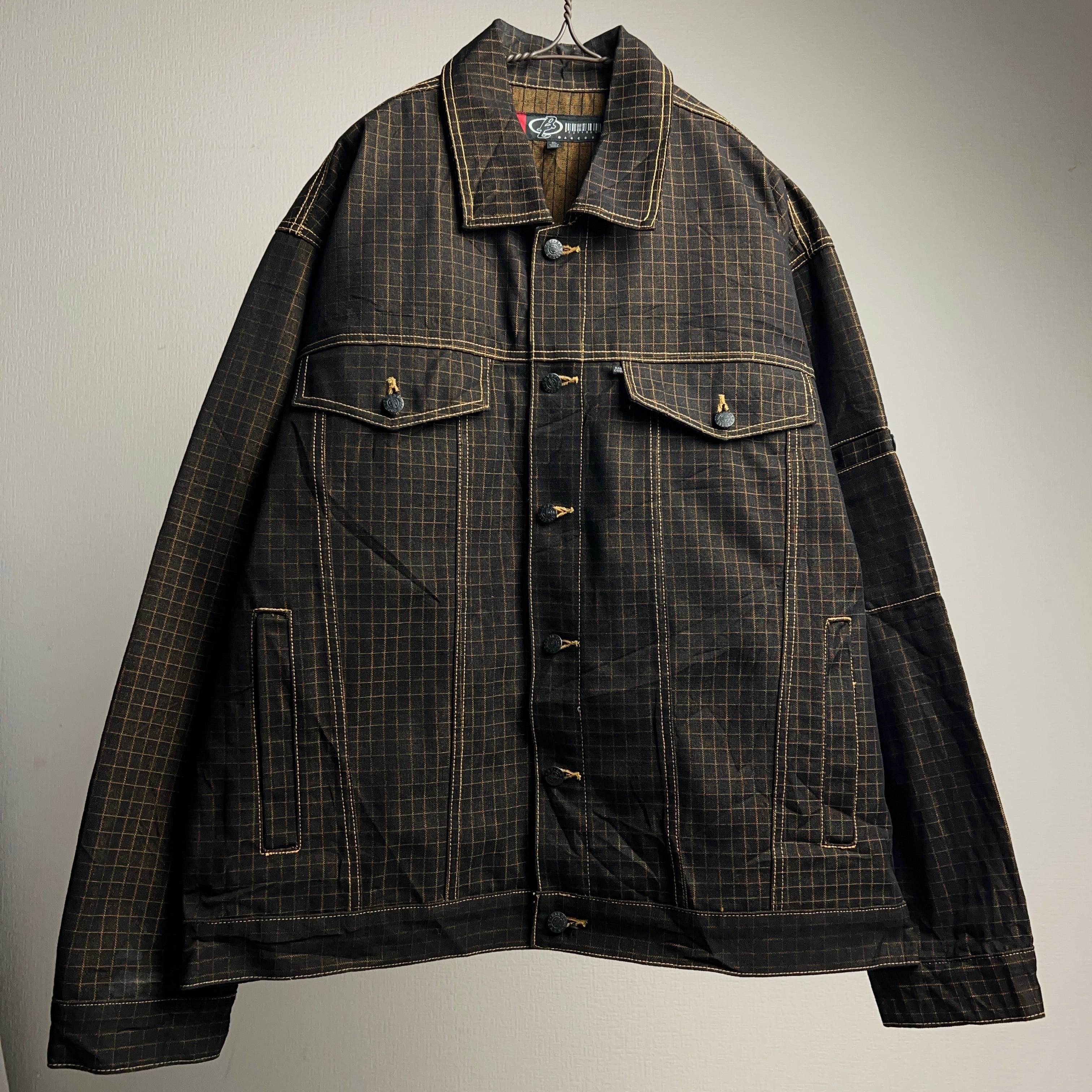 “BARCODE JEANS” Denim Jacket SIZE XL デニムジャケット 玉蟲 タマムシ ストリート古着 ヒップホップ  【0908A77】【送料無料】