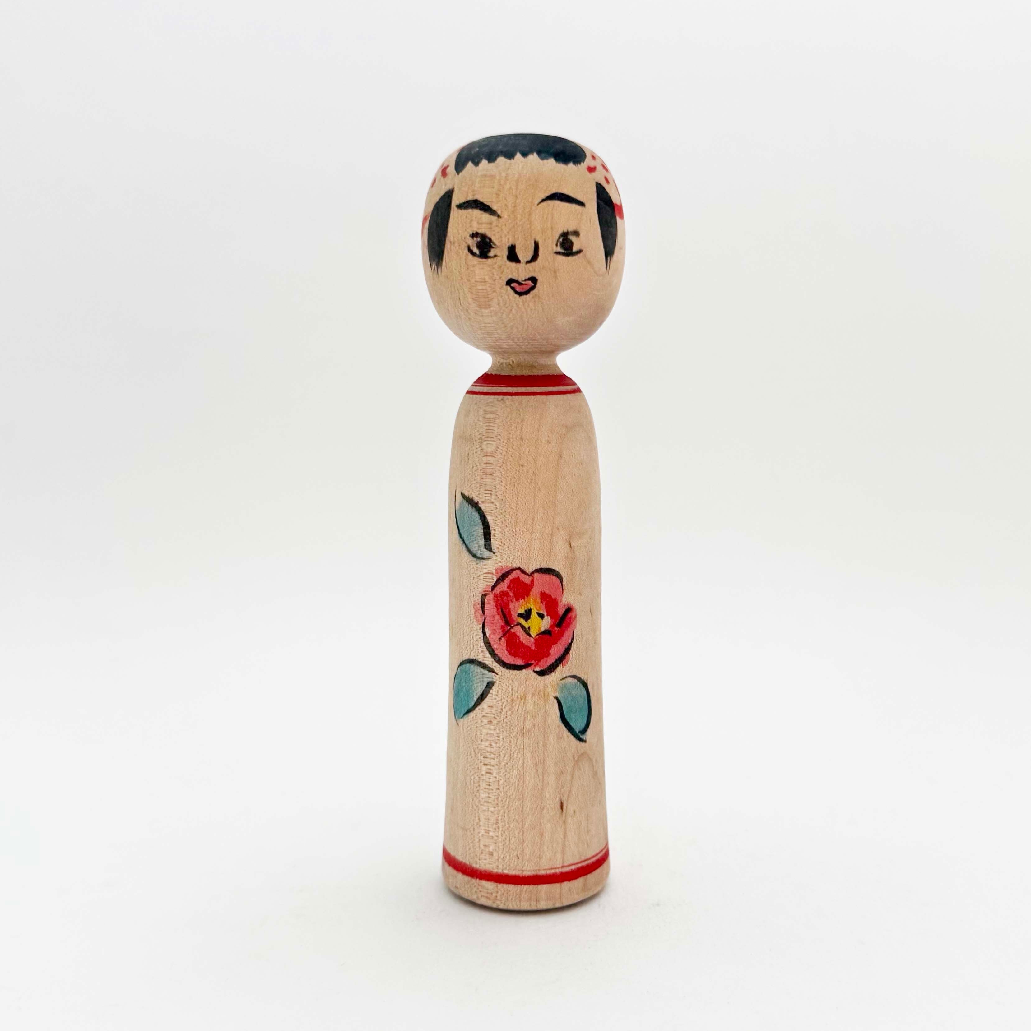今晃工人こけし（初挽き 椿）