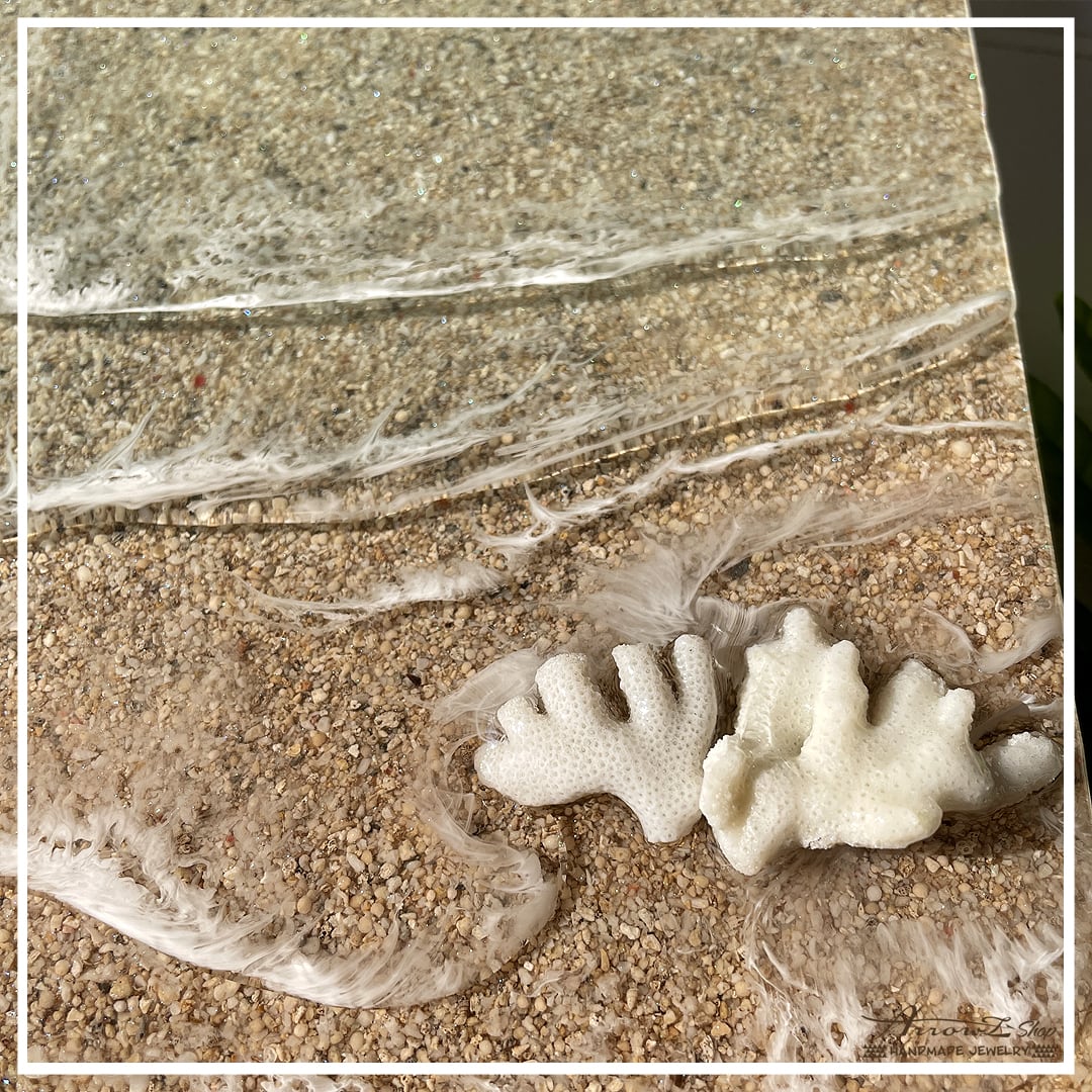 サイズ交換ＯＫ】 ミーミーの海 レジンアート No.336 天然サンゴ砂