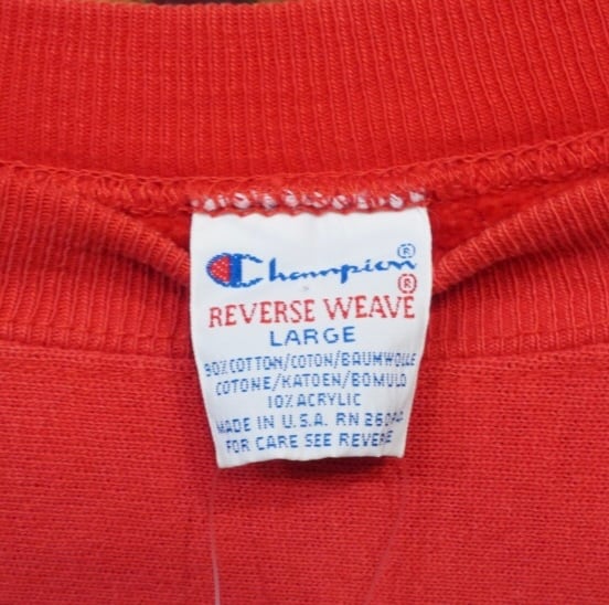 90s champion reverse weave 赤 L/チャンピオン スウェット トレーナー