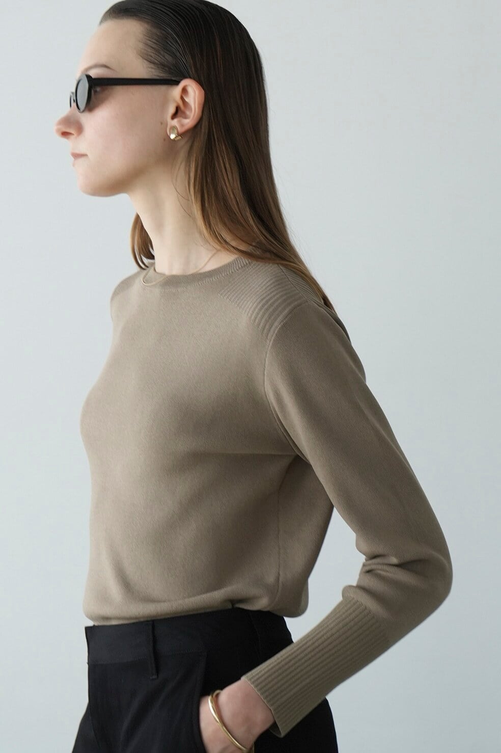 CLANE(クラネ) BASIC COMPACT KNIT | サウスオレンジ｜メンズ