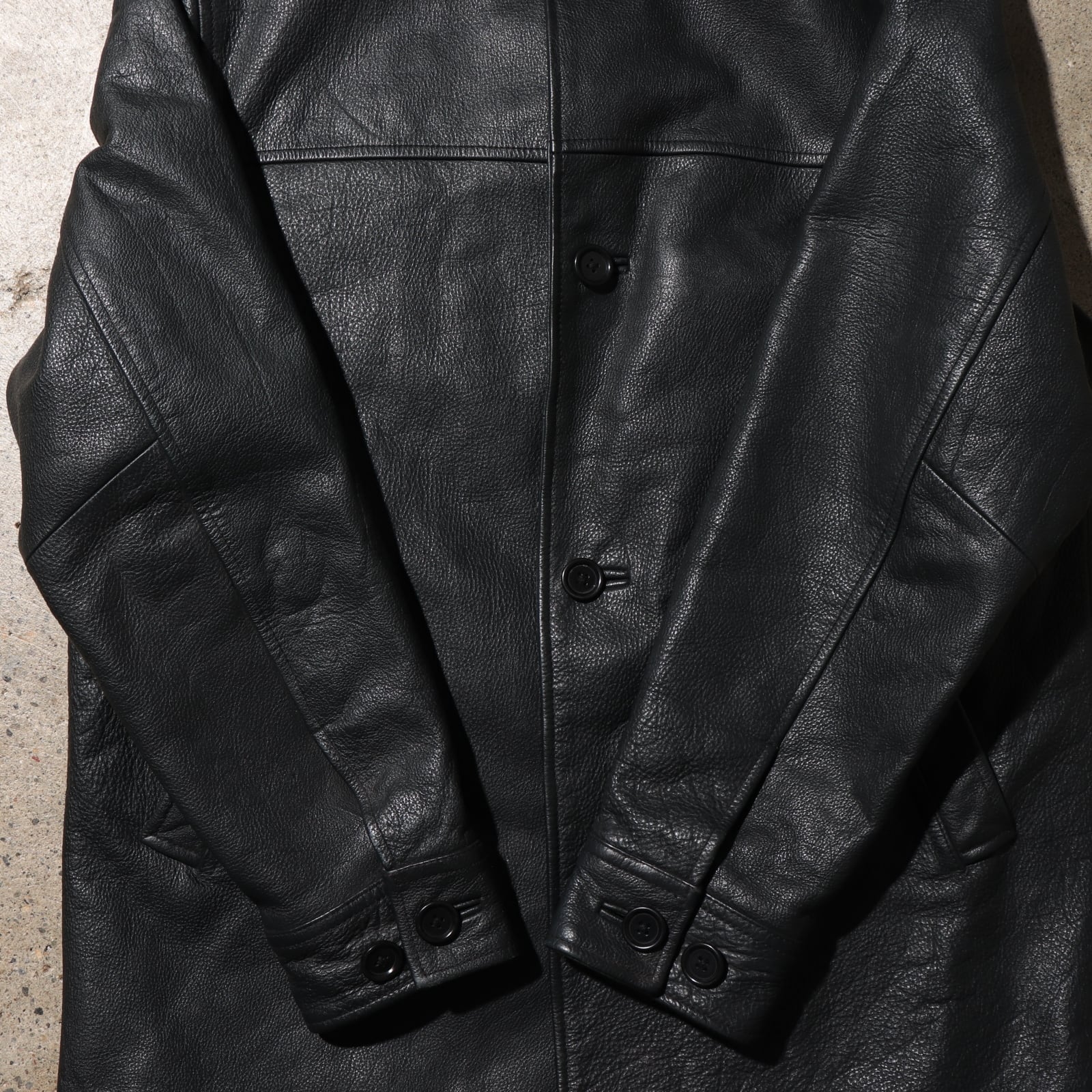 極美品 XS OLD GAP 90s レザーカーコート オールドギャップ 黒 