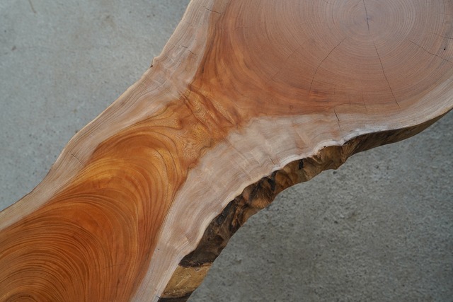 かわいい形の欅の輪切り　コーヒーテーブル（高さ・カラー変更無料）