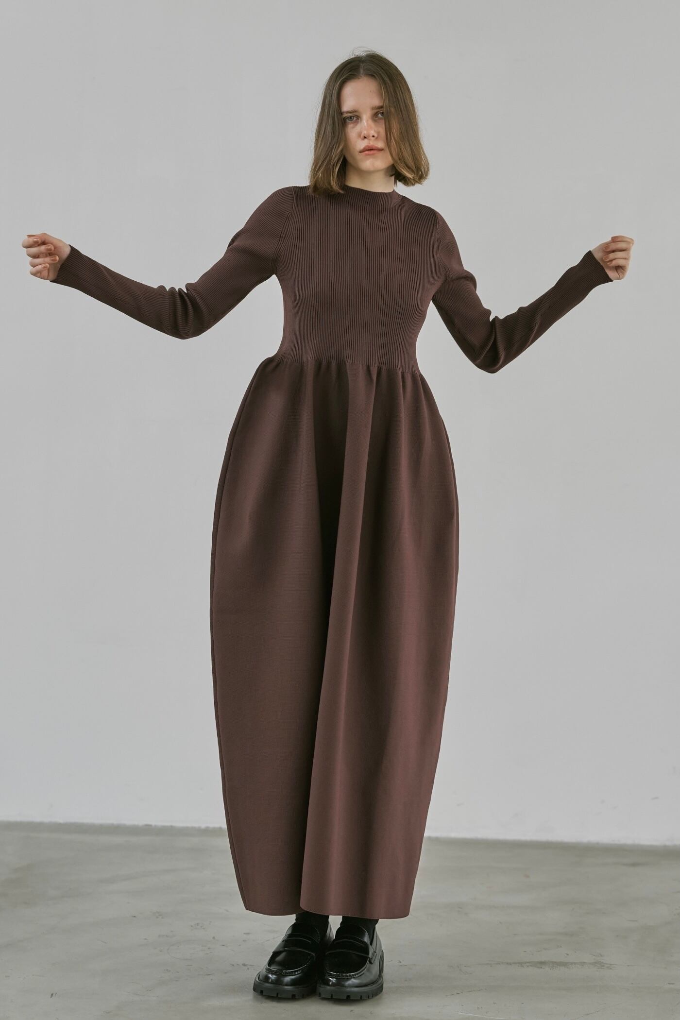 WILLFULLY Rib docking volume garter knit OP リブドッキング