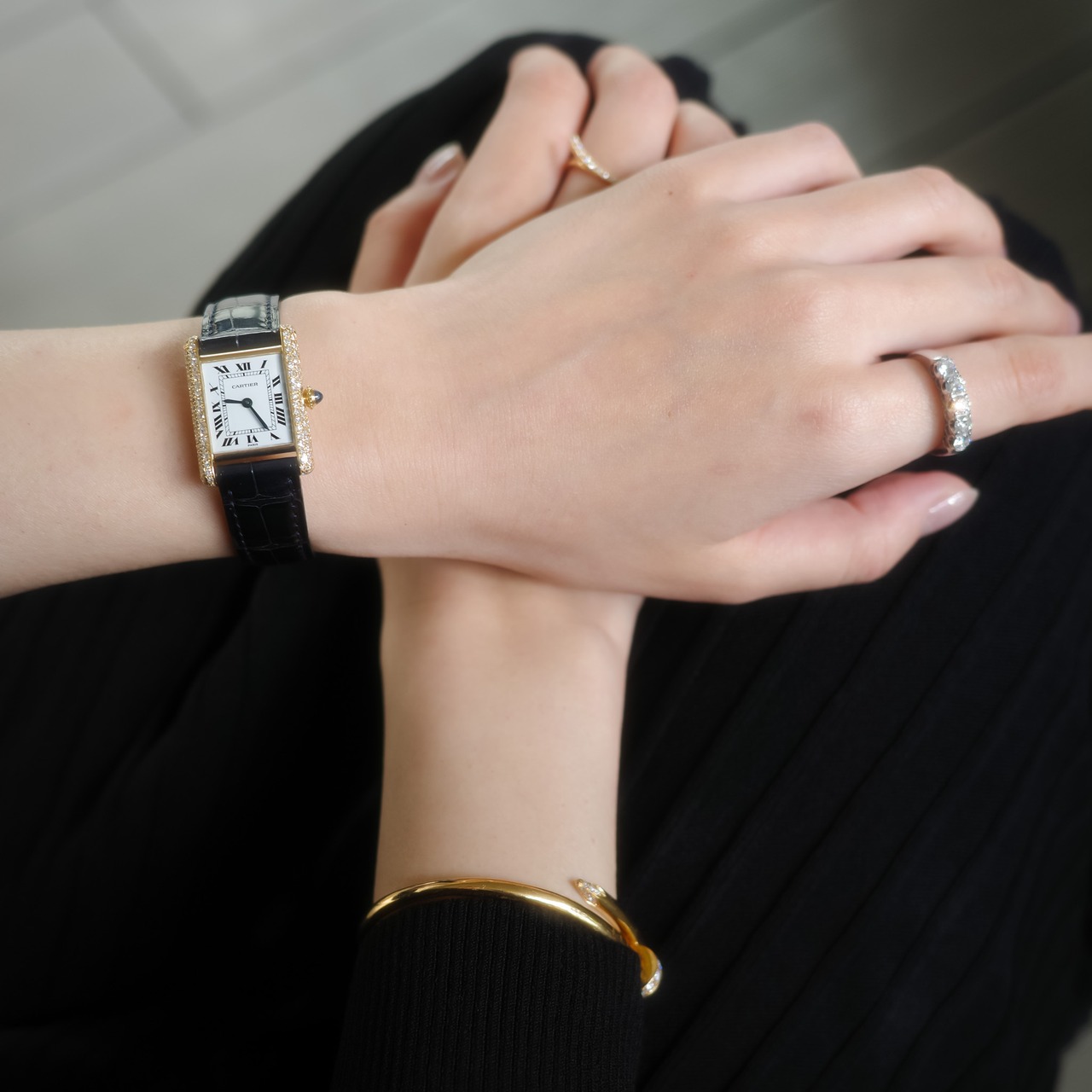 カルティエ タンクルイ SM ゴールド PARIS 純正ダイヤモンド