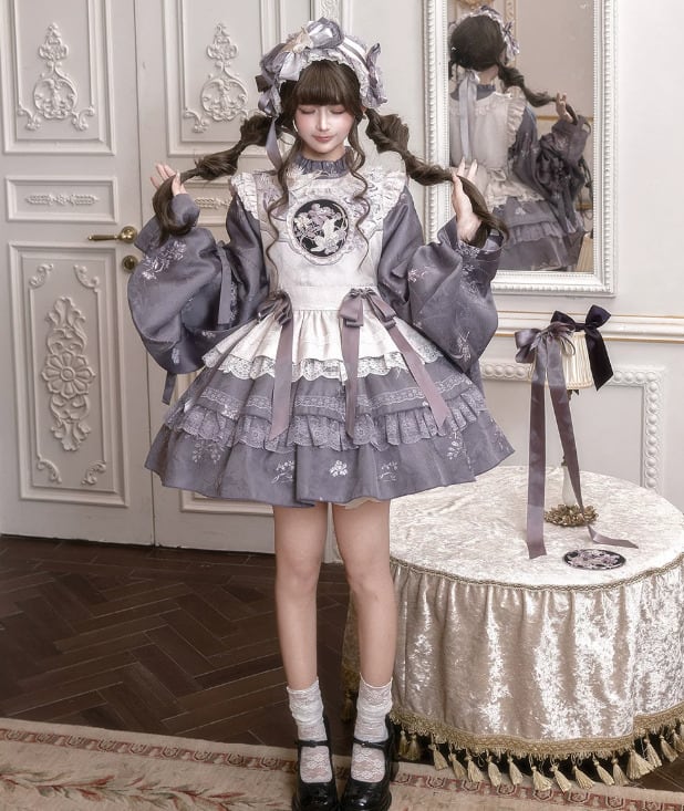 華ロリ 中華ロリ トップス + ワンピース 2点セット ミニ丈 ショート丈