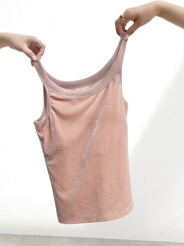 cup-in velour american sleeve tops（pale pink）