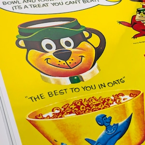 ♫ちょうどいいB4ポスター♫【 Yogi Bear ( ヨギ・ベア ) 】Kellogg's ケロッグ〚アメリカン雑貨 アメトイ〛