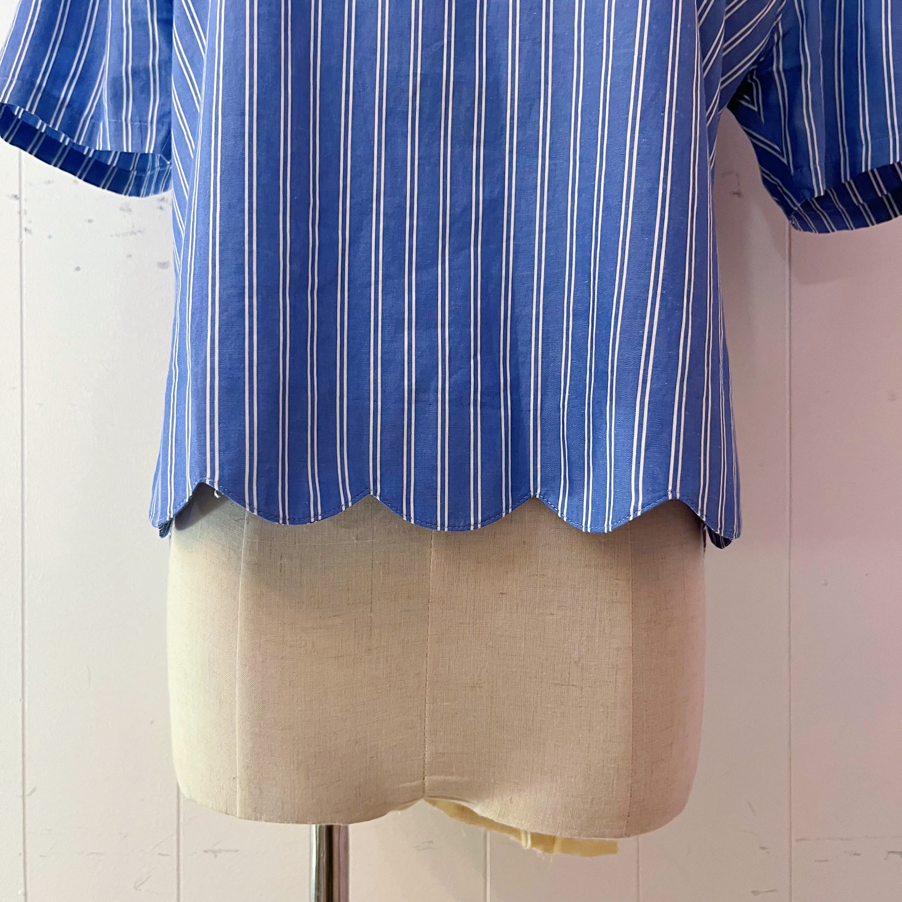 dolphin blue stripe blouse