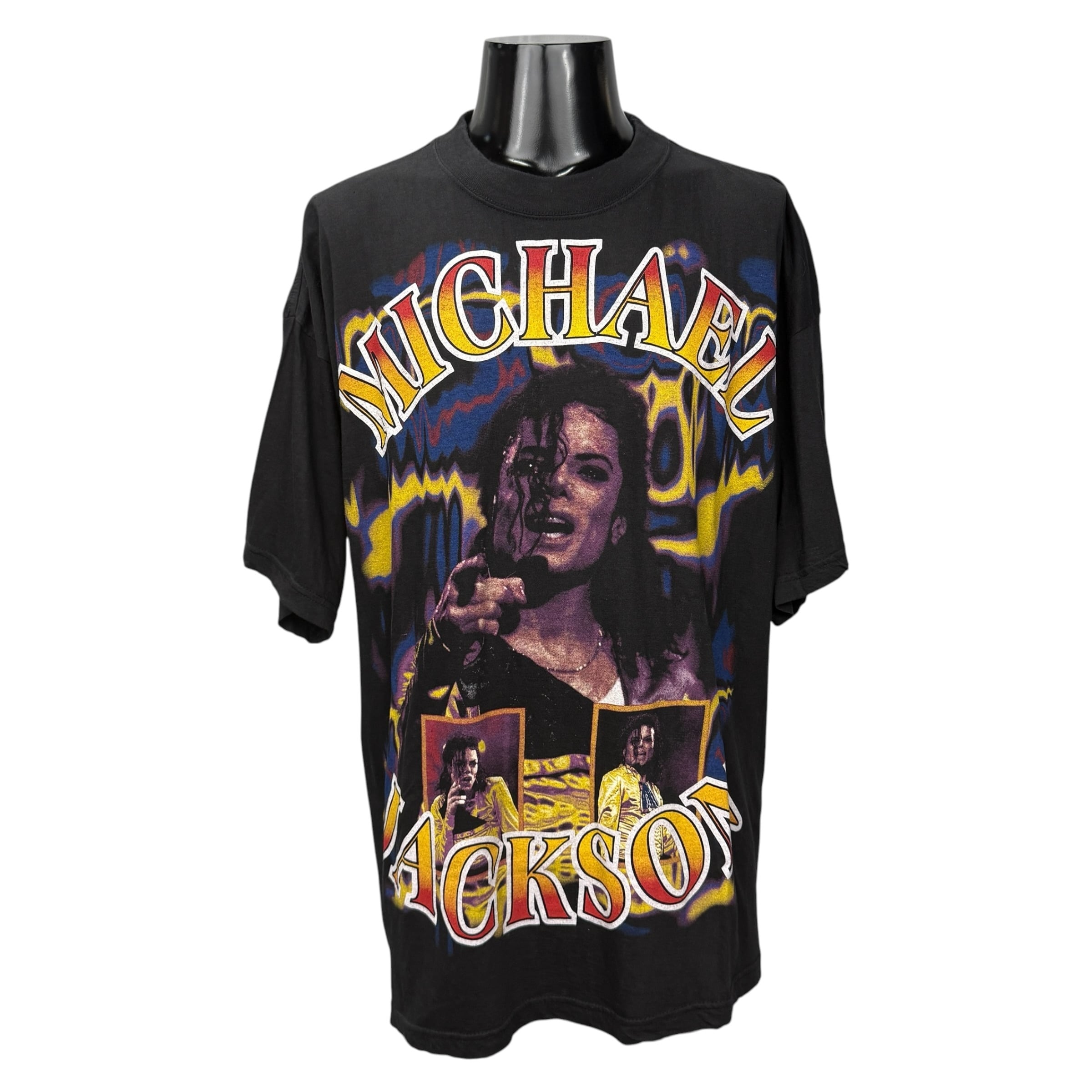 ヴィンテージ マイケルジャクソン Tシャツ MICHAEL JACKSON MICHAEL JACKSON】マイケルジャクソン オーバープリント Vintage T