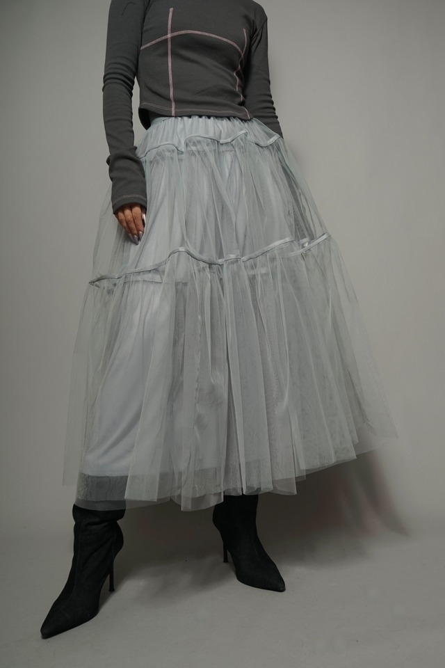 TULLE SKIRT   (GRAY) 2404-94-23