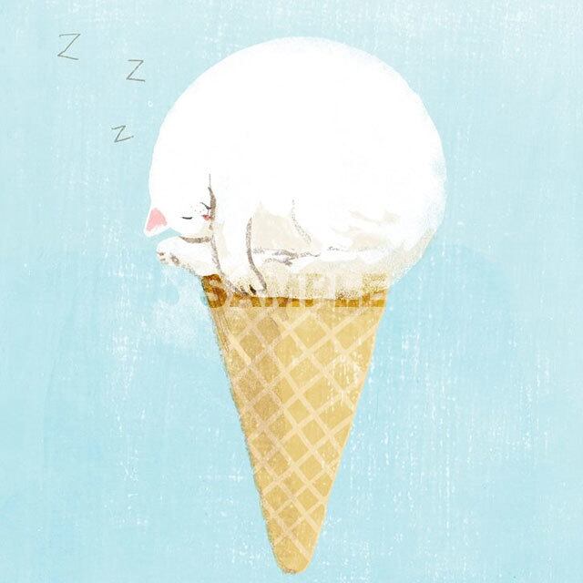 台湾ポストカード「猫アイス－バニラ」