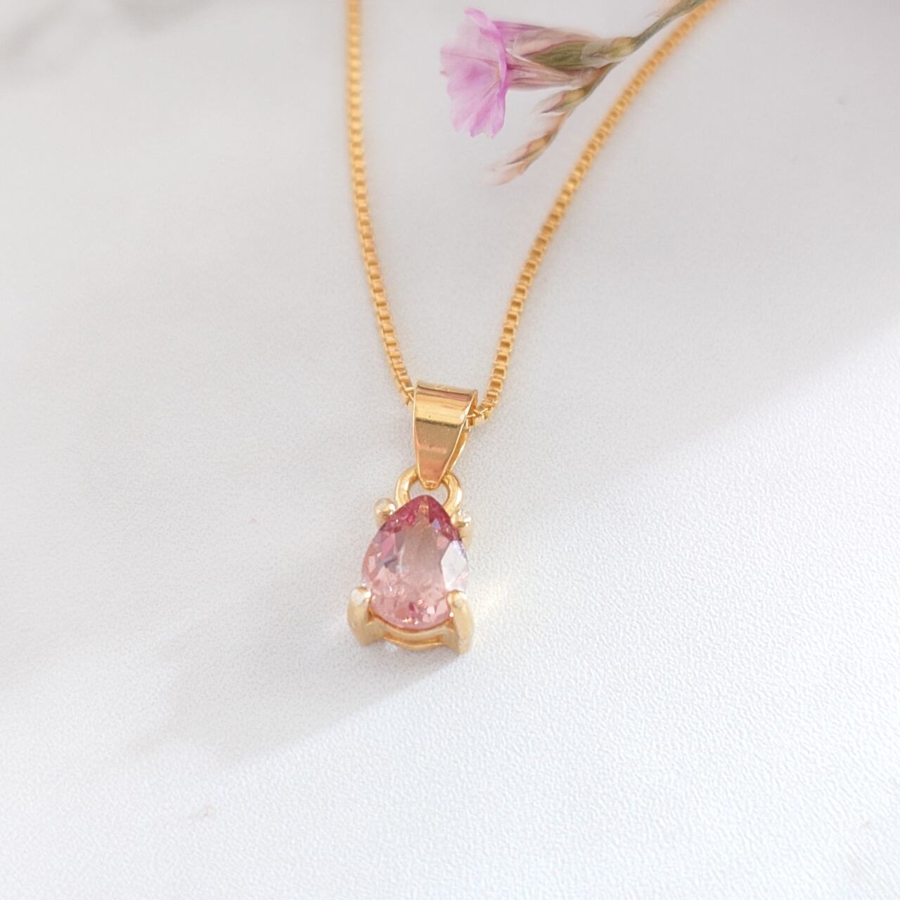 ピンクアパタイト ペアシェイプ ネックレス