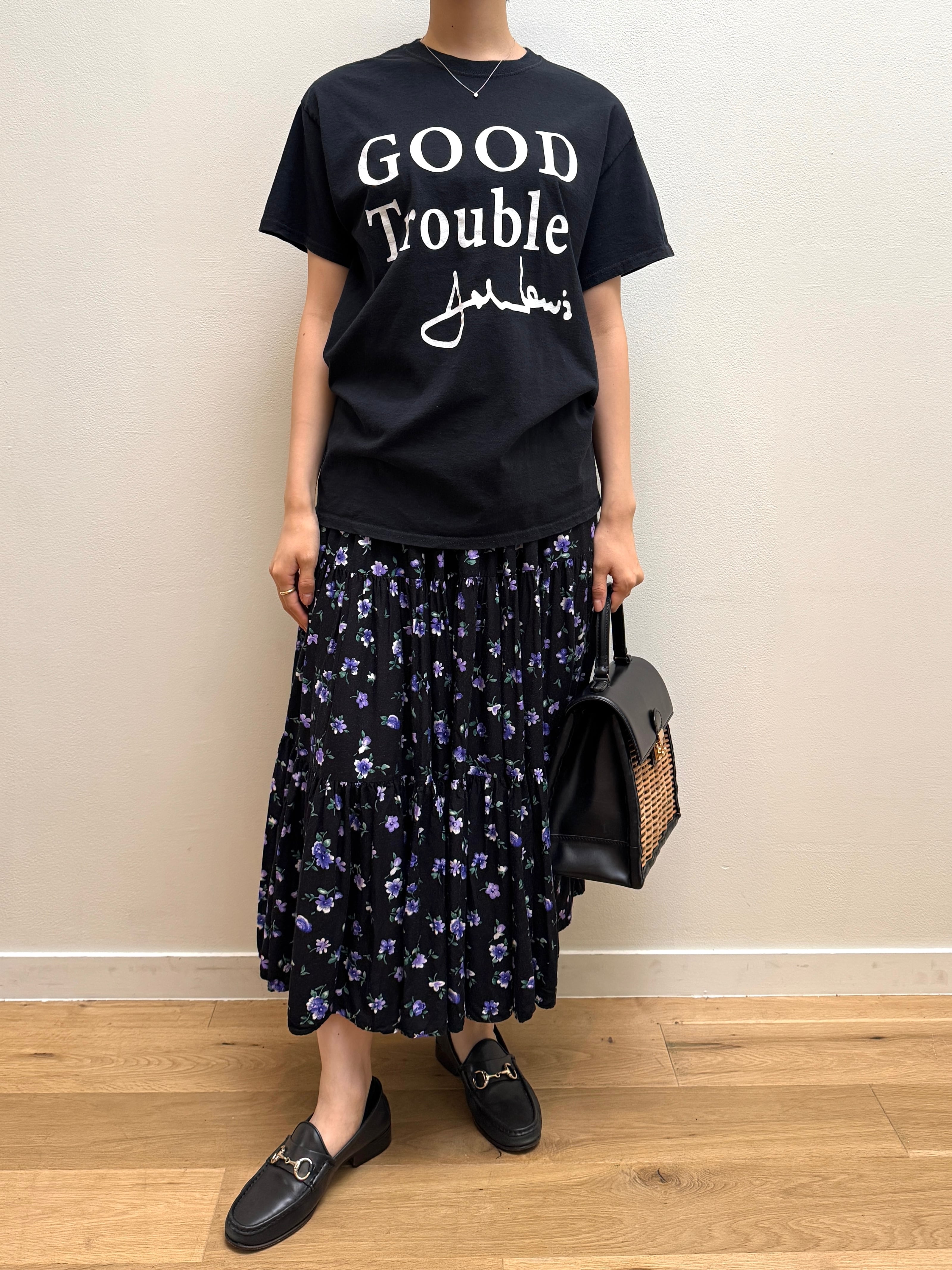 CU14-1 USED TEE "GOOD Trouble" -BLACK-