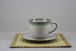 緑釉コーヒーカップ＆皿