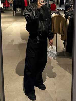 Vintage Velvet Leather Jacket (Black)