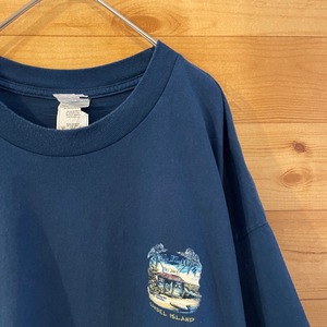 【ALSTYLE APPAREL ALSTYLE】メキシコ製 サニベル島 イラスト Tシャツ バックプリントXL ビッグサイズ US古着 アメリカ古着