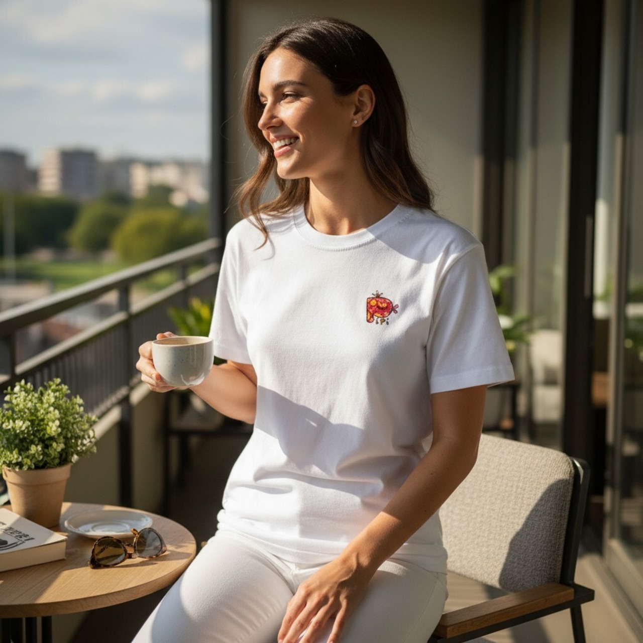 pipi オリジナルTシャツ HUGLOTとりちゃん