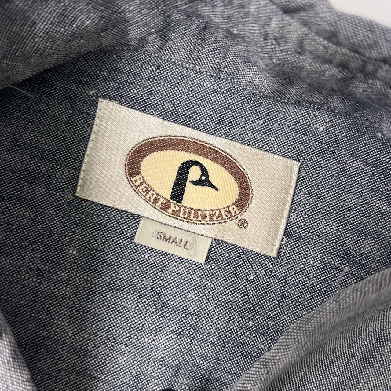 90s BERT PULITZER バートピューリッツァー BD ボタンダウン 半袖 シャンブレー風 シャツ S/グレー メンズ ビンテージ