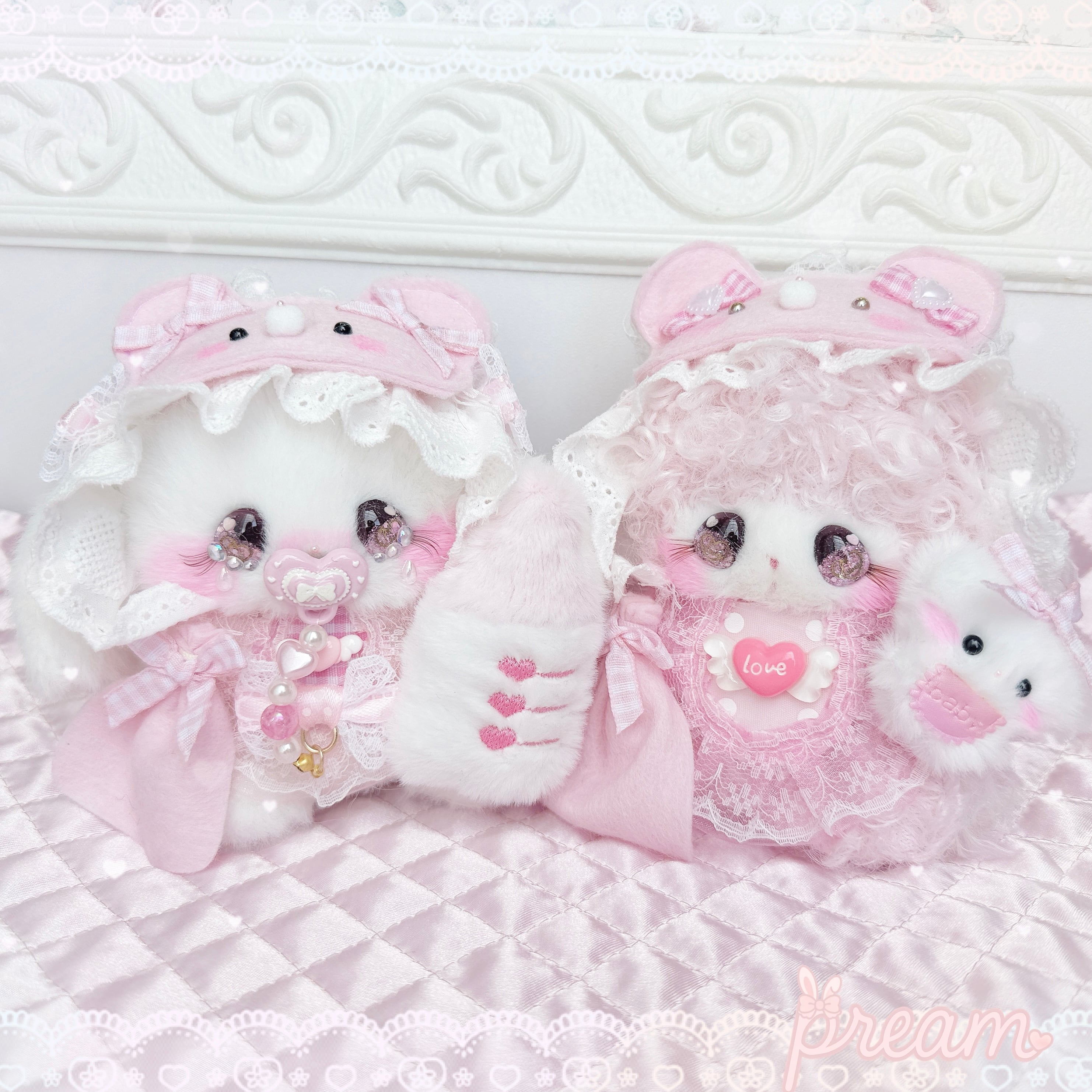 pream サンリオ 作家 テディベア ハンドメンド ぬいぐるみ うさぎ 羊毛 00pream00