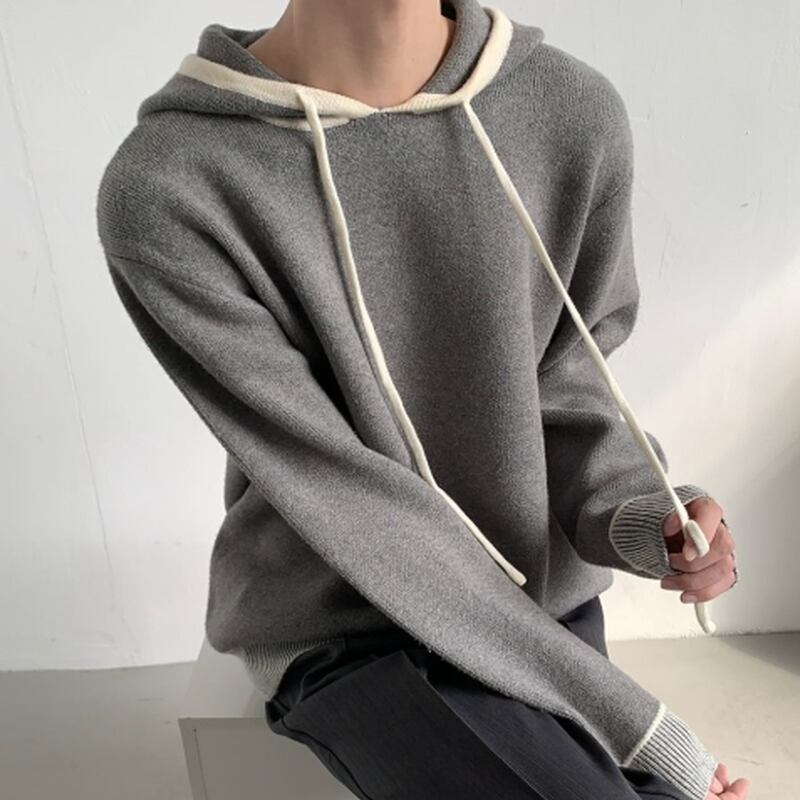 knitted ribbed hoodie mr0497