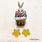 夢かわ♡スターグミピアス【グラデグリーン】