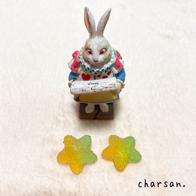 夢かわ♡スターグミピアス【グラデグリーン】