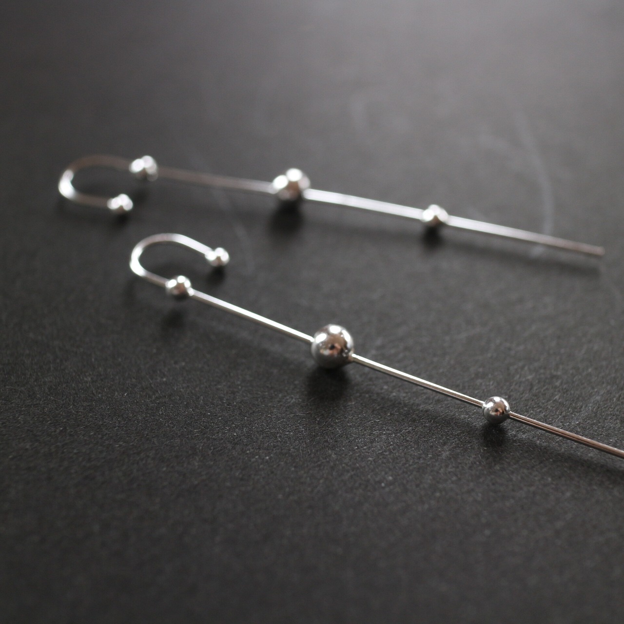 s925　シンプルドットイヤーラップピアス　シルバー925 金属アレルギー対応