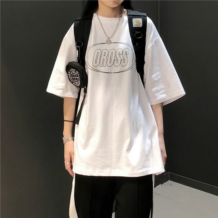 Tシャツ シャツ サマースタイルラウンドネックルーズプリント コットン 夏物 Oネック ケッペル71865028733