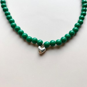 vintage beadsのネックレス green（vb11）