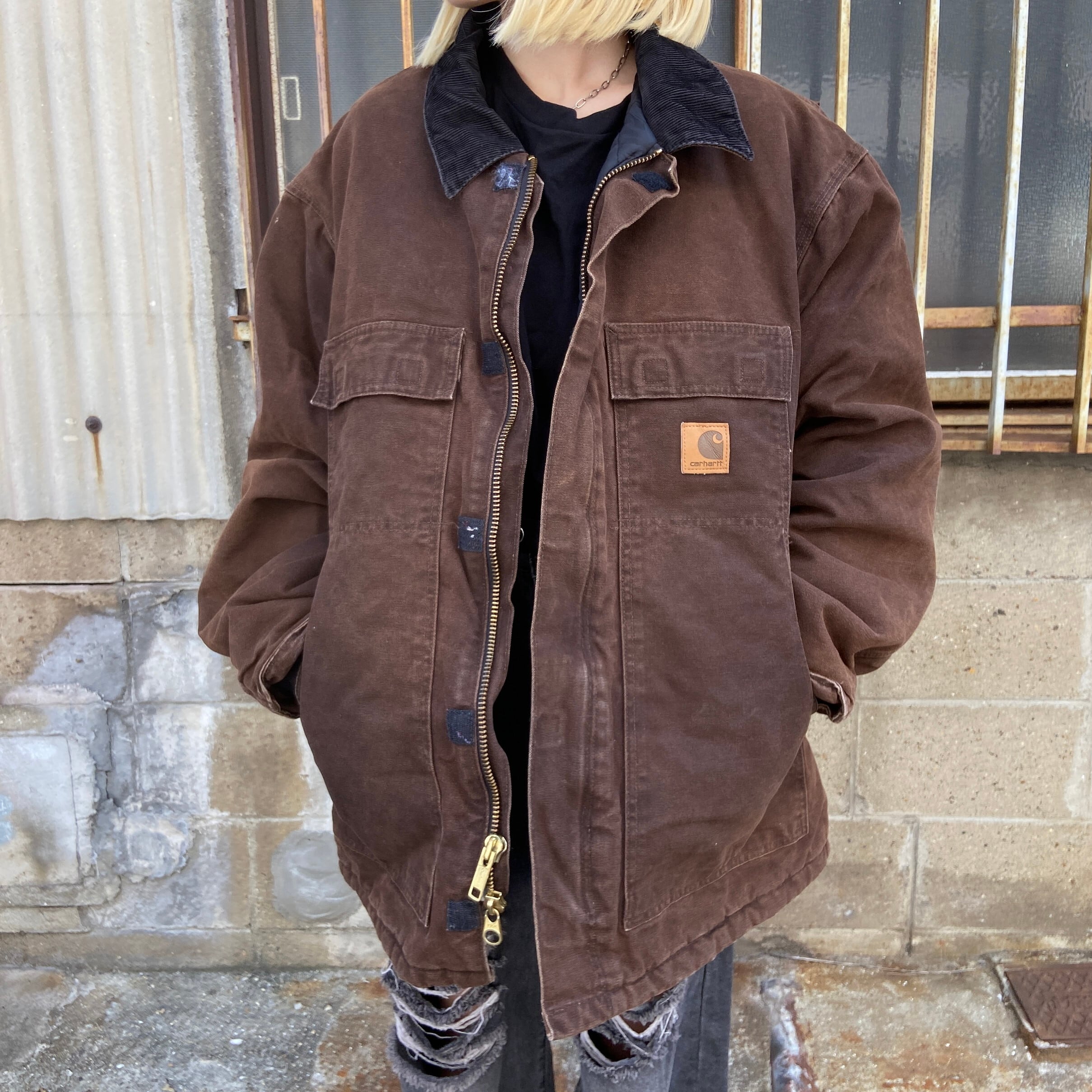 Carhartt カーハート トラディショナルコート メンズxl相当 古着 ダック地 ワークジャケット カバーオール キルティングライナー ブラウン 茶色 ワークジャケット Ha10 Cave 古着屋 公式 古着通販サイト Carhartt カーハート トラディショナルコート メンズxl相当 古着 ダック地 ワークジャケット カバーオール キルティングライナー ブラウン 茶色 ワークジャケット Ha10 Cave 古着屋 公式 古着通販サイト