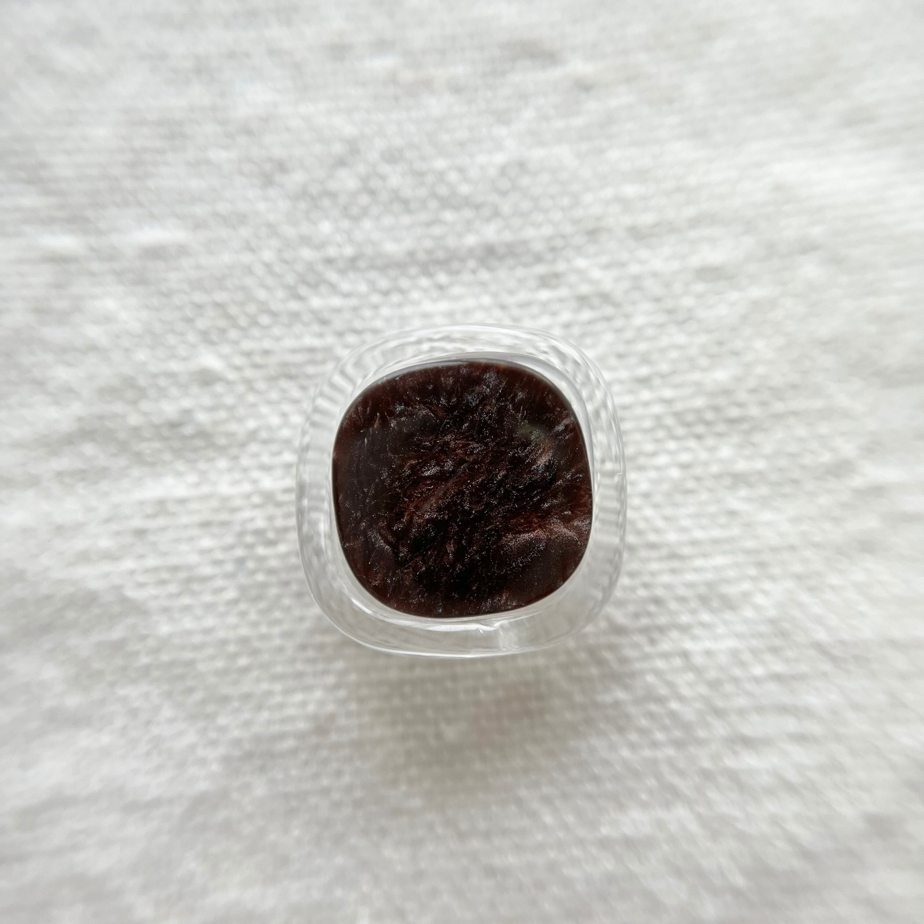 ●『2個セット』スクエア クリアウェーブフレーム×ブラウンマーブル 18㎜