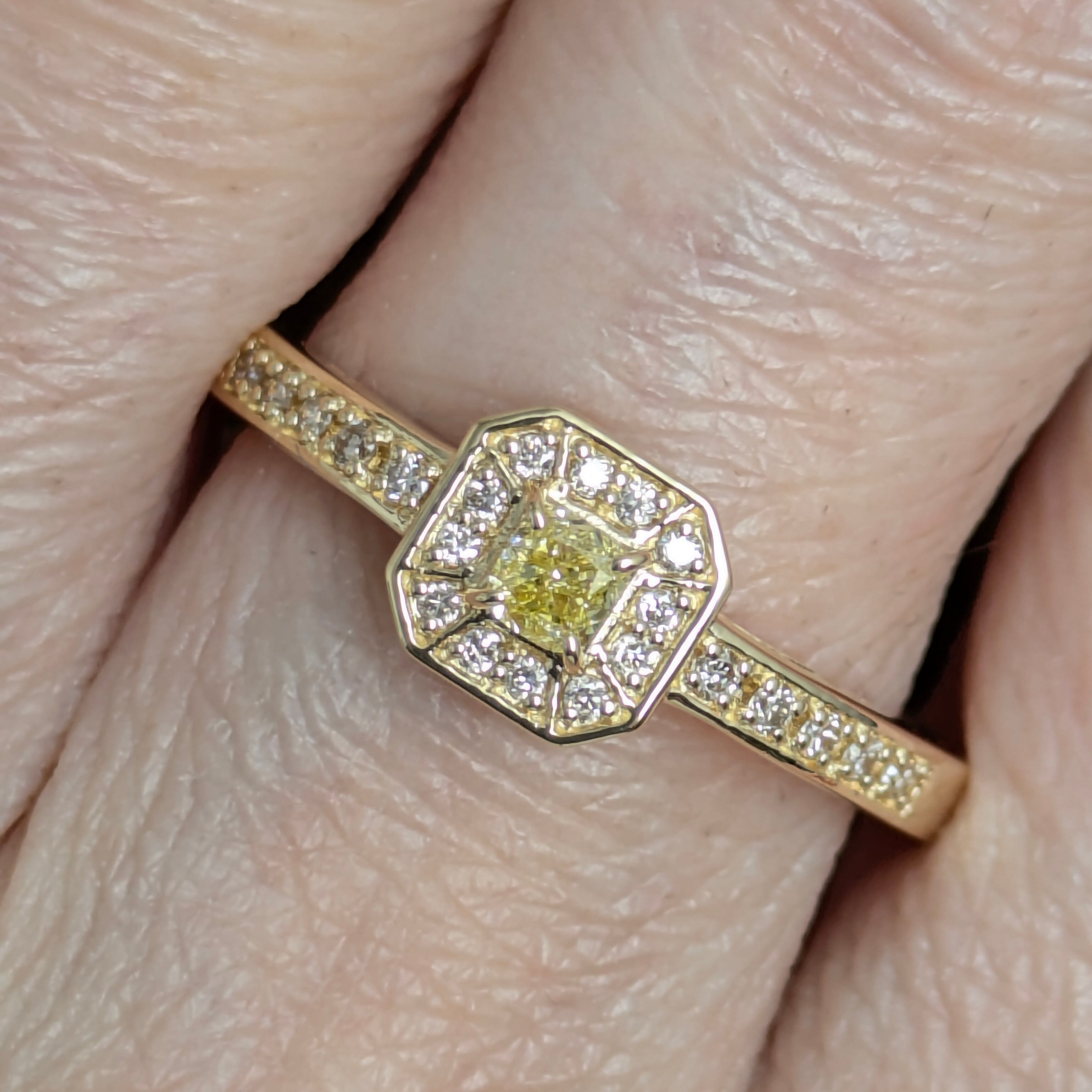 K18イエローダイヤリング 0.107ct D 0.10ct【PRO208781】 | CollectJewel