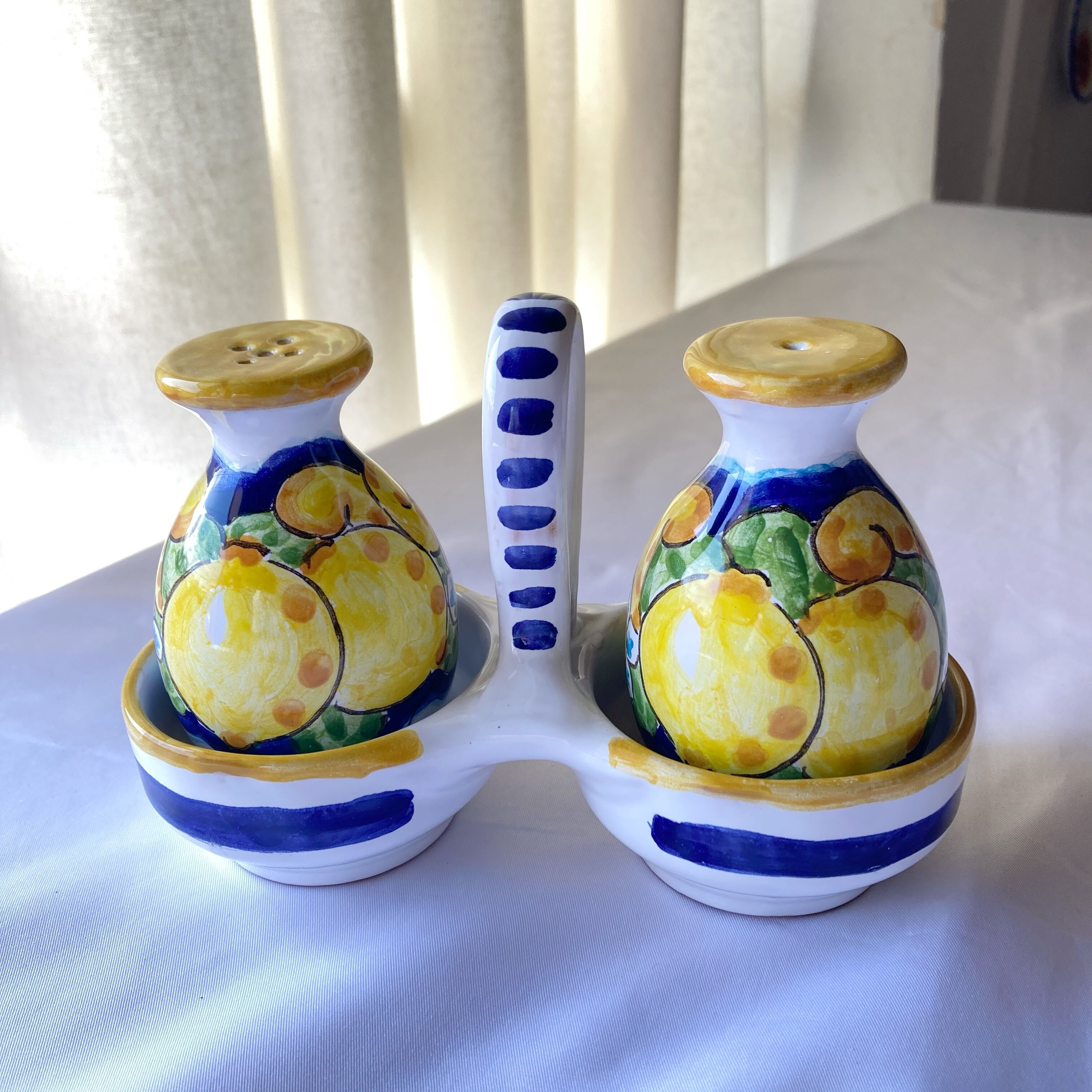 outlet]スパイスシェーカー マヨリカ焼き イタリア陶器 塩コショウ入れ