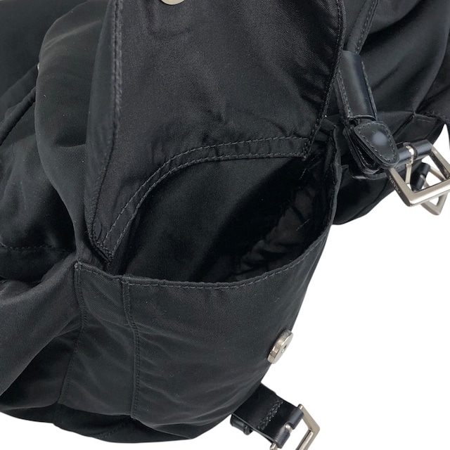PRADA プラダ バックパック ブラック トライアングルロゴ ナイロン ダブルポケット リュック vintage ヴィンテージ オールド 3pvjac