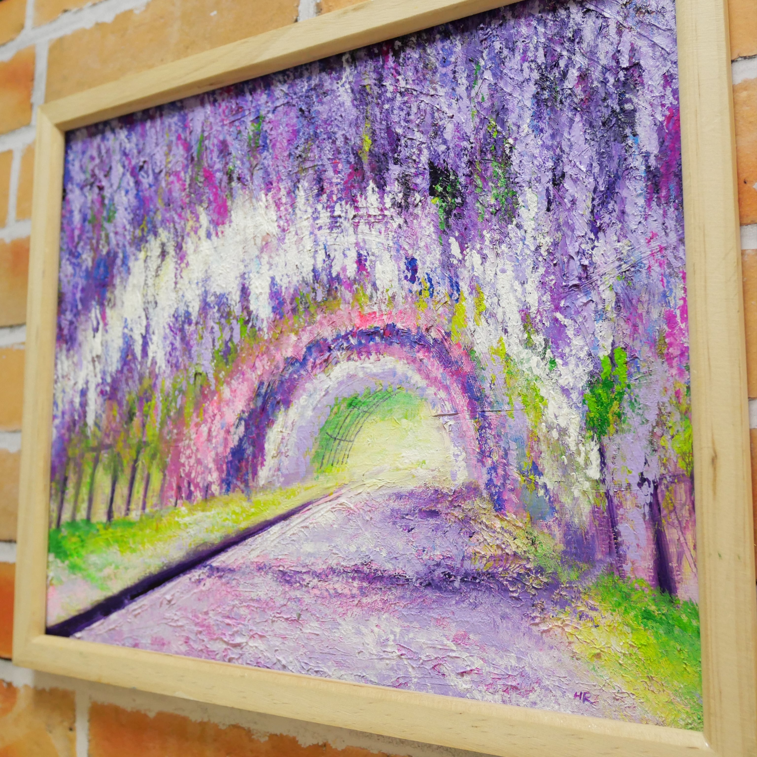 油絵 絵画 藤のトンネル【四切木製】 | HIROSHI1990