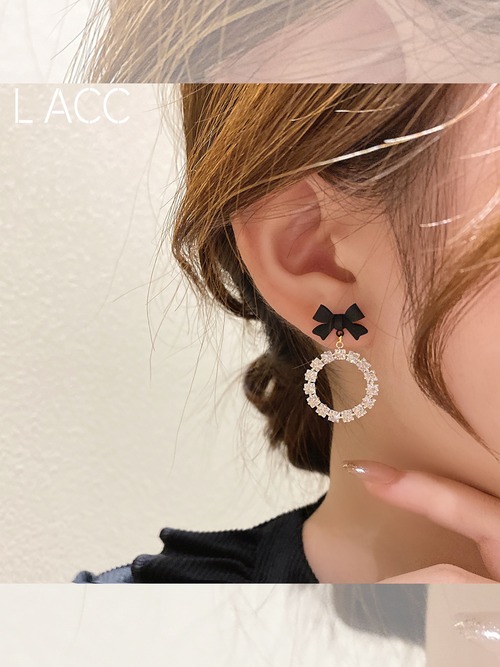 リボンオータムウィンターレッドイヤリング 秋物 冬物 指輪 LACC27046208815