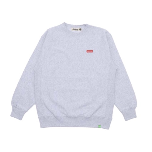 GINRHYMES/ "BOX LOGO" CREW NECK SWEAT/ASH
