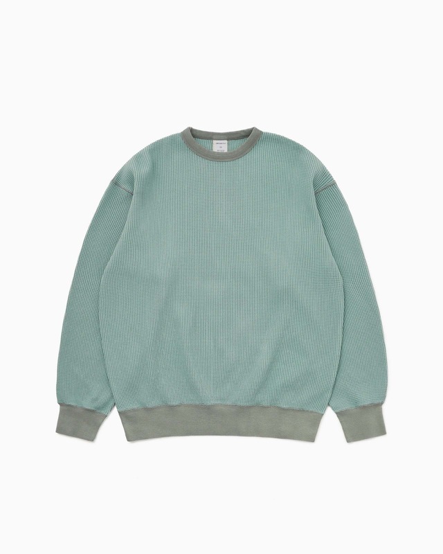 [Khakis] Waffle Crewneck Dusty Teal 正規品 韓国ブランド 韓国ファッション 韓国代行 カーキス 日本 店舗 (Khakis)
