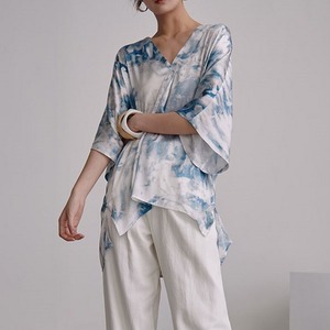 Vネック　タイダイチューニングシャツ